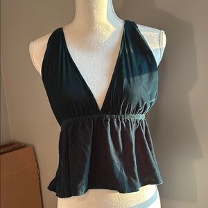 Green Urban Outfitters Deep V-Neck Crop Top